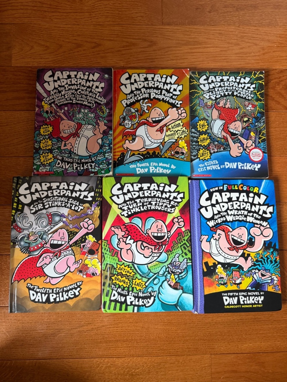 Captain Underpants Full Color Book Set 6 Hard Cover and Paperback
